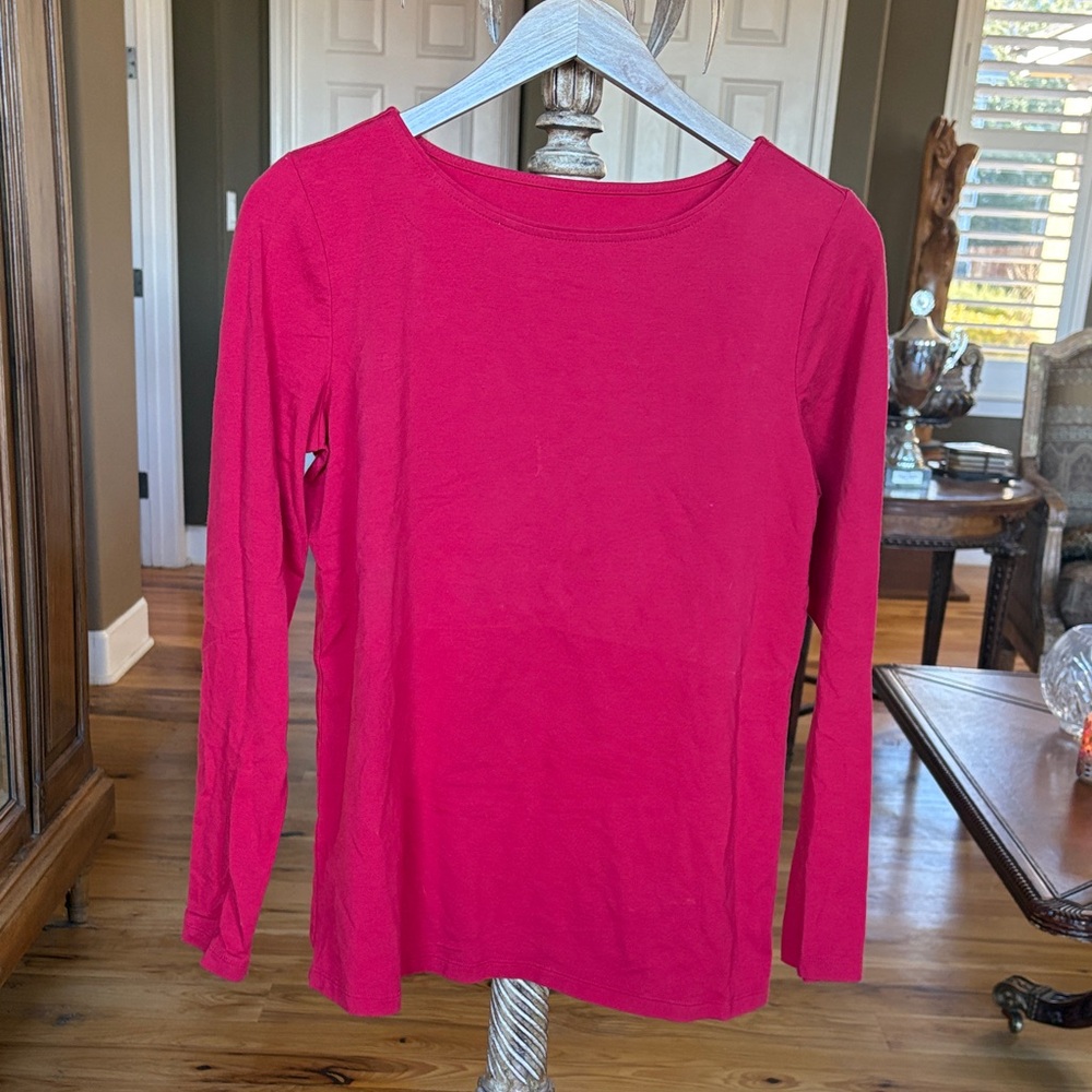 Susan Graver Vibrant Red Long Sleeve Top